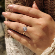 Portuguese Cut Diamond Ring With Tulip Setting