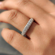 White Gold Wedding Band In Round Full Eternity setting