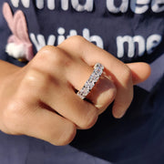 Asscher Cut Eternity Band In Yellow Gold