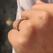 Zig Zag Band Featuring Emerald and Round Diamond