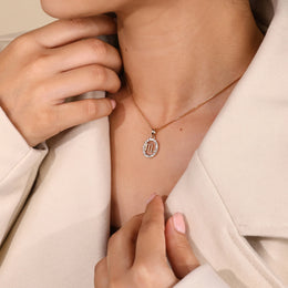 Yellow Gold Scorpio Pendant In Halo Design