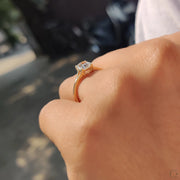 Cushion Diamond Ring In Split Shank Style