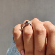 Tapered Shank Black Round Cut Ring