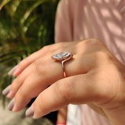 Solitaire Marquise Cut Engagement Ring In Rose Gold