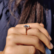 Rose Cut Cushion Hidden Halo Ring