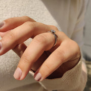 Bezel Set Diamond Ring With Round Cut