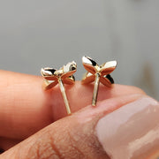 Round Cut Diamond Flower Stud Earrings