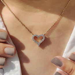 Round Diamond Heart Shaped Pendant