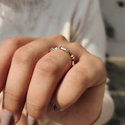 Round Diamond Wedding Band In Distance Pave Setting