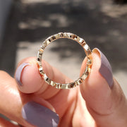 Milgrain wedding band in Yellow Gold