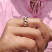 Baguette And Round Wedding Band Full Eternity Setting