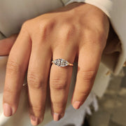 East To West Marquise Ring With Solitaire Style