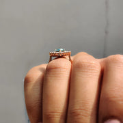 Pear Shaped Engagement Ring In Cyan Blue Stone