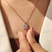 Princess Cut Diamond Pendant In Solitaire Style