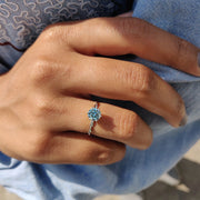 Round Solitaire Engagement Ring With Twisted Setting