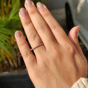 Minimalist wedding band Featuring Round Cut Diamond