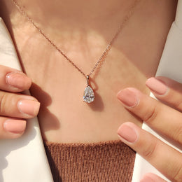 Pear Diamond Pendant In Solitaire Style