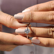 Round Solitaire Engagement Ring with Tapered Shank Design