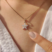 Marquise Diamond Pendant In Flower Design