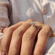 Oval Cut Engagement Ring With Hidden Blue Stone