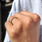 Marquise Cut Moissanite Wedding Band In Rose Gold