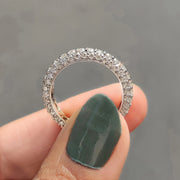 White Gold Wedding Band In Round Full Eternity setting