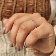 Minimalist wedding band Featuring Round Cut Diamond