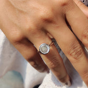 Portuguese Cut Bezel Set Engagement Ring