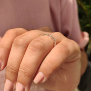 Baguette And Round Diamond Band In Yellow Gold