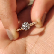 Bezel Set Diamond Ring With Round Cut