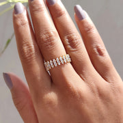 Baguette And Round Wedding Band Full Eternity Setting