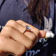 Rose Cut Cushion Hidden Halo Ring